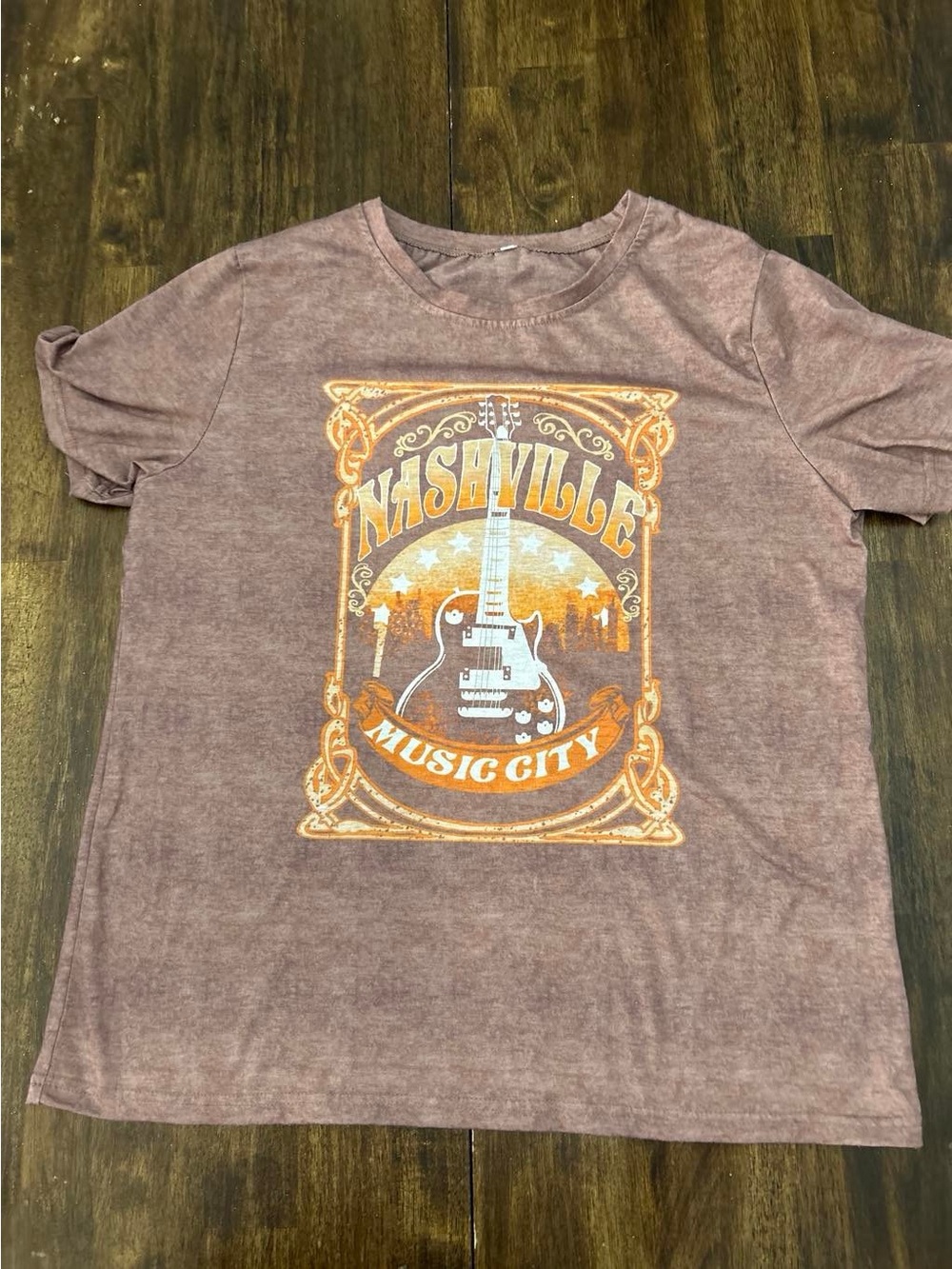 Nashville Music City Graphic Tee - Brown Wash
